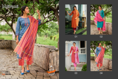 100 Miles Bhavana Cotton Kurti With Bottom & Dupatta Design 01 to 04 Series (3)