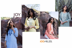 100Miles Joy Geoegette With Chikankari Work Kurti Collcetion Design 01 to 04 Series (5)