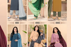 4 Colours Gulzar Pure Muslin Kurti With Bottom & Dupatta Design 4001 to 4006 Series (6)