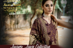 Agha Noor Vol 9 Luxury Lawn Collection Pure Lawn Cotton Pakistani Suits Collection Design 9001 to 9006 Series (5)