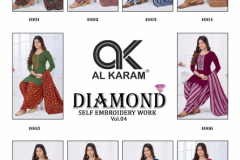 AL Karam Diamond Self Embroidery Work Cotton Salwar Suits Collection Design 4001 to 4010 Series (2)