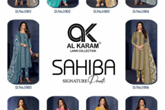 Al Karam Sahiba Signature Print Pure Soft Cotton Print Salwar Suits Collection Design 1001 to 1010 Series (2)