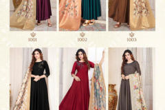 Alishka Fashion Fabulous Gown With Banarasi Dupatta Design 1001 to 1006
