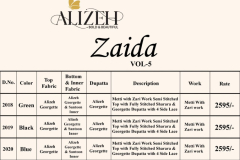 Alizeh Zaida Vol 5 Georgette Designer Salwar Suit Design 2018 to 2020 Series (2)
