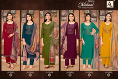 Alol Suit Mishaal Pure Rayon Slub Embroidery Work Salwar Suit Collection Design H-1174-001 to H1174-008 Series (7)