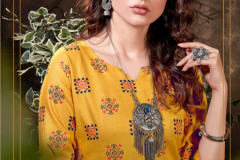 Banwery Fashion Bell Bottom Heavy Magic Slub Kurti With Pant Design 1001 to 1006 1