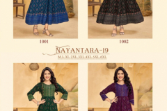 Banwery Fashion Nayanthara Vol 19 Handwork Flair Gown Style Kurti Design 1001 to 1004 Series (9)