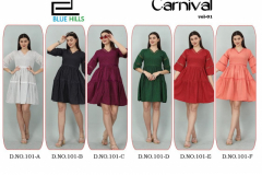 Blue Hills Carnival Polyester With Self Print Tunic Collection Design 101-A to 101-F Series (8)