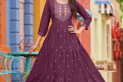 Blue Hills Rasberry Long Gown Style Kurti Collection Design 1001 to 1008 Series (3)