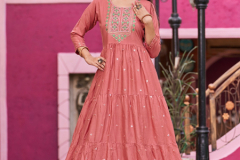 Blue Hills Rasberry Long Gown Style Kurti Collection Design 1001 to 1008 Series (5)