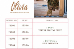 Deepsy Suits Olivia Premium Velvet Pure Pasmina Design 75001 to 75006