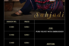 Deepsy Suits Sahjadi Pure Velvet Pakistani Salwar Suit Design 11401 to 11406 Series (2)