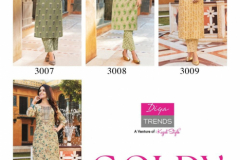 Diya Trends Goldy Vol 03 Chanderi Foil Print Kurti With Bottom & Dupatta Collection Design 3001 to 3010 Series (12)