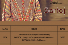 Eba Lifestyle Sartaj Heavy Faux Georgette Design 1204 to 1206