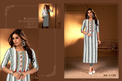 Fashion Galleria Juliette Vol 1 Cotton With Weaving Straight Kurti Design 1123 to 1127 Series (9)