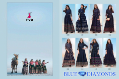 Fashion Valley Dresses Blue Diamond Reyon Long Kurtis Design 109 to 116