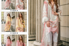 Fepic C-1029 Series Rosemeen Net Heavy Embroidery Pakisthani Suits Design 01 to 03