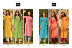 Four Buttons Peach Vol 02 Weaving Cotton Kurti With Bottom Design 1481 to 1486 13
