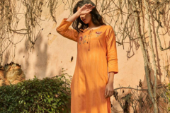 Four Buttons Peach Vol 02 Weaving Cotton Kurti With Bottom Design 1481 to 1486 2