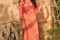 Four Buttons Peach Vol 02 Weaving Cotton Kurti With Bottom Design 1481 to 1486 4