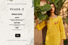 Four Buttons Peach Vol 02 Weaving Cotton Kurti With Bottom Design 1481 to 1486
