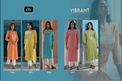 Four Buttons Vibrant Kurtis With Pant Design 1546 to 1550