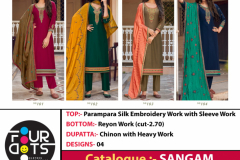 Four Dots Sangam Silk Embroidery Reyon Design 101 to 104 8