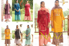 Four Roses Naaz Chinon Kurti With Bottom & Dupatta Design 1001 to 1006 Series (2)