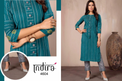 Indira Apparel In Line Cotton Slub Kurti With Bottom Design 4601 to 4606 Series (11)