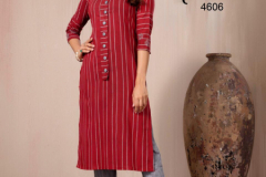 Indira Apparel In Line Cotton Slub Kurti With Bottom Design 4601 to 4606 Series (5)