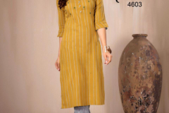 Indira Apparel In Line Cotton Slub Kurti With Bottom Design 4601 to 4606 Series (7)