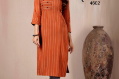 Indira Apparel In Line Cotton Slub Kurti With Bottom Design 4601 to 4606 Series (8)