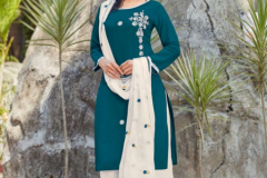 JLF Gulzar 3 Rayon Kurti With Palazzo & Dupatta Design 1001 to 1008 Series (3)