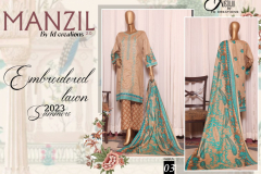 Justuju By FD Creation Manzil Embroidered Lawn 2023 Summer Suits Collection Design 01 to 05 Series (5)