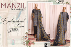 Justuju By FD Creation Manzil Embroidered Lawn 2023 Summer Suits Collection Design 01 to 05 Series (8)