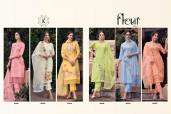 Kailee Fashion Fluer Vol 02 Pure Viscose Kurti With Bottom & Dupatta Collection Design 40001 to 40006 Series (5)