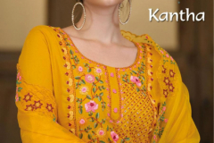 Kailee Fashion Kantha Pure Viscose Rayon Kurti Bottom & Dupatta Collection Design 40061 to 40068 Series (1)