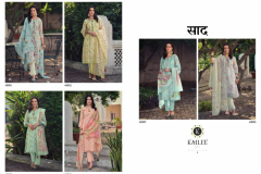 Kailee Fashion Saad Pure Linen Cotton Kurti With Pant & Dupatta Collection Design 40801 to 40806 Series (12)