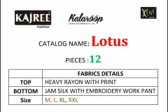 Kalaroop By Kajree Lotus Heavy Rayon Design 11041 to 11052 7