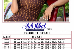 Kanika Slub Ikkat Vol 02 Ruby Slub Design 1007 to 1014 9