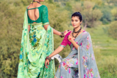 Kashvi Creation Jhankaar Georgette Floral Prints Saree Design 2421 to 2428 Series (1)