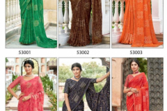 Kashvi Crection Lavanya Designer Gold Printed With Fancy Blouse Design 53001 to 53010 Series (14)