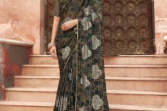 Kashvi Crection Lavanya Designer Gold Printed With Fancy Blouse Design 53001 to 53010 Series (7)