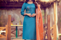 Kiana Kashida Cotton Kurti With Bottom & Dupatta Collection Design 3001 to 3006 Series (3)