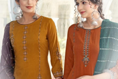 Ladies Flavour Aarohi Vol 8 Chinon Kurti With Pant & Bottom & Dupatta Collection Design 8001 to 8006 Series (1)