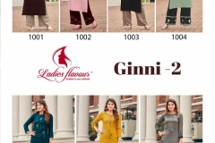 Ladies Flavour Ginni Vol 02 Rayon Kurtis With Plazzo Design 1001 to 1007