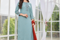 Ladies Flavour Ginni Vol 4 Viscose Kurti With Bottom & Dupatta Collection Design 1001 to 1006 Series (5)