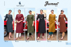 Ladies Flavour Jasmeet Vol 02 Reyon Cotton Slub Kurti With Bottom Design 6001 to 6006 Series (6)