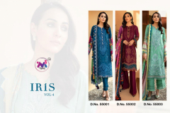 M3 Fashion Iris Vol 04 Premium Cotton Collection Pakisthani Suits Design 55001 to 55003