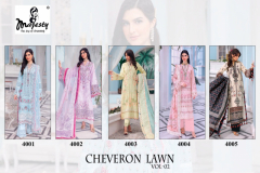 Majesty Cheveron Lawn Vol 02 Pure Cotton Pakistani Salwar Suits Collection Design 4001 to 4005 Series (7)